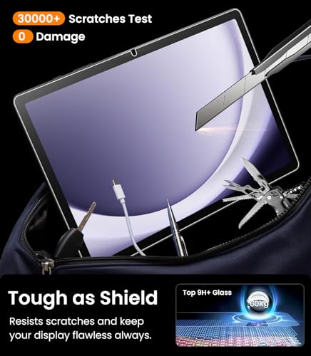 Image of iGluz 2 Pack 9H Tempered Glass Screen Protector for Samsung Galaxy Tab A11 Plus /A9 Plus (11 inch) with Easy-Install Alignment Tray,A11 + /A9 +,Bubble Free,HD Clear,Scratch Resistant,S Pen Compatible