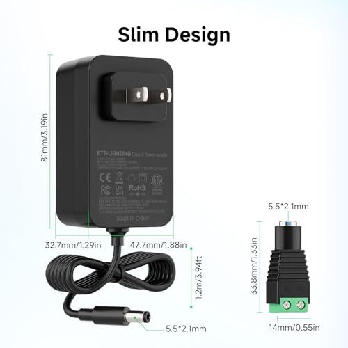 Image of BTF-LIGHTING DC5V 6A 30W LED Driver 2 Pack, Class 2 Transformer