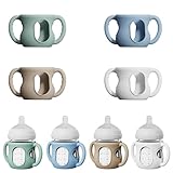 4 Pack Silicone Sleeves for Avent Natural Glass Bottles, Anti Breakage Bottle Holder with Handle, Compatible with Philips Avent Glass Natural Bottle 4 oz