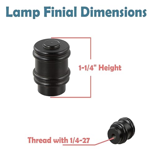 Image of Aspen Creative 24030-32, Bumped Cylinder Finial for Lamp Shade, Steel in Oil Rubbed Bronze Finish, 1-1 /4 inch Height (2 Pack)