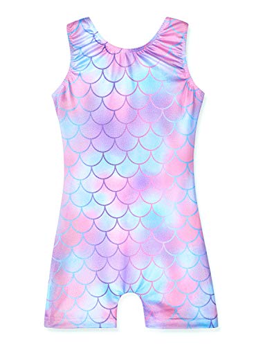 Image of HOZIY Gymnastics Leotards for Girls Unicorn Aurora Rainbow Mermaid Dinosaur Cupcake Sparkle Biketard Toddlers Kids Children