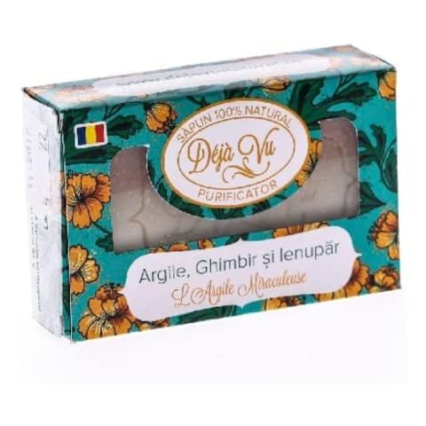 100% All Natural Clay Ginger and Juniper Soap Bar for Hand, Face and Body Organic olive oil, palm oil, coconut oil, shea butter, calendula oil Cover