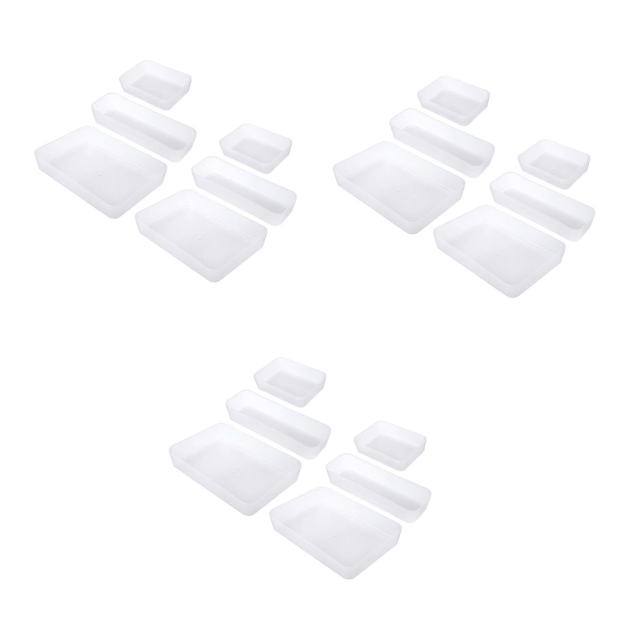 Cabilock 18 PCS Bandejas de Cajones Transparentes Organizador Dividores de Cajones Transparentes Dividores Caderanes Bandeja de La Bandeja Bandejas de Plástico