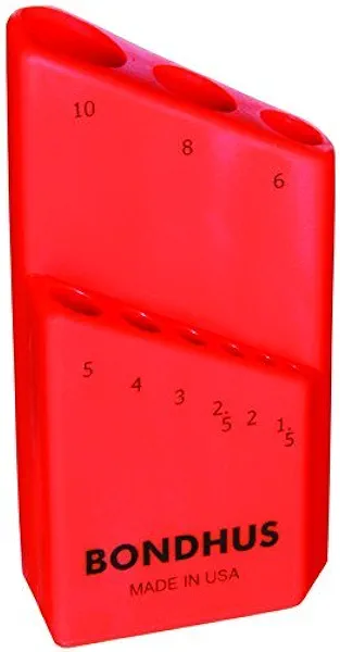 Bondhus 18099 Bondhex Color Coded Case Holds 9 Tools, 1/5mm-10mm by Bondhus