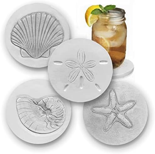 Mixed Shells Absorbent Drink Coaster set - Handmade by McCarter Coasters - 4.38 inch (4pc)