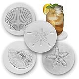 Mixed Shells Absorbent Drink Coaster set - Handmade by McCarter Coasters - 4.38 inch (4pc)