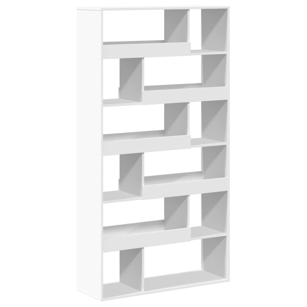 Divisorio bianco, 100 x 33 x 187,5 cm, in legno con 12 scomparti aperti, scaffale versatile per soggiorno, studio, corridoio e camera da letto, robusto mobile organizzativo
