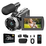 ZIMOCE Video Camera 4K Camcorder 48MP, 18X Digital Zoom Video Recorder, 3” 270° Rotatable Screen Vlogging Camera for YouTube, Camcorders Videocamera with 32GB Card, Mic, Remote Control, 2 Batteries