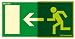 Produktbild Fluchtwegschild - Rettungsweg Links - Kunststoff, langnachleuchtend - 10 x 20 cm