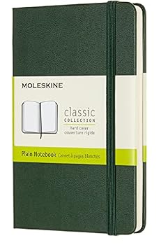 Hardcover Moleskine Notebook, Pocket, Plain, Myrtle Green, Hard Cover (3.5 X 5.5) Book