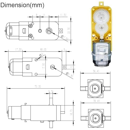 Image of DC BO Dual Shaft Gear Motor for Arduino | High Torque Plastic Motor for DIY Smart Robot Car - Yellow (pack of 8)