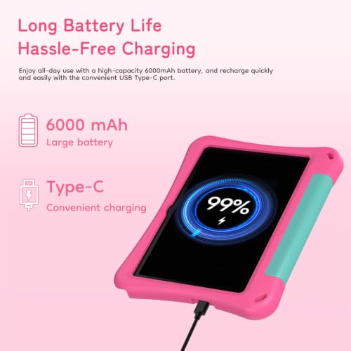 Image of SVITOO Kids Tablet 10 Inch, Android 16 Parental Controls, Pink Unicorn Case