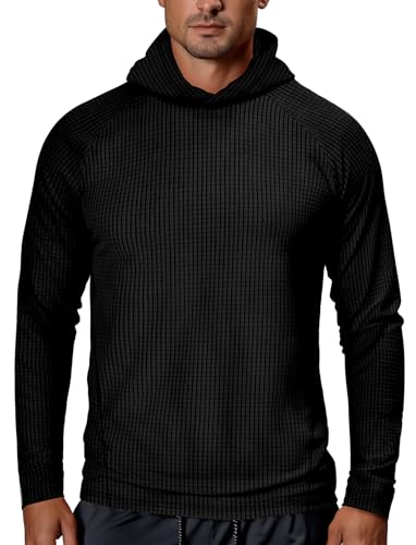 Zengjo Workout Hoodies for Men Lightweight Athletic Running Performance Pullover Hooded T-Shirts Long Sleeve Thermal2