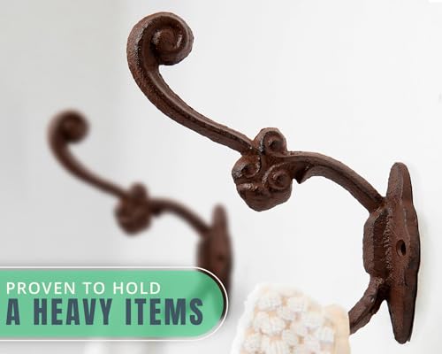 Comfify CA-0618-05-BR Decorative Rustic Wall Hooks – Shabby Chic Set Of 4 Wall Mounted Hooks For Coats thumb #5