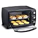 25L Czarny Mini Mini Piekarnik Regulowany Temperatura 0-240 □ i 60 minutowy 6 Tryby pieczenia Drzwi Double szklane Drzwi z Fork Firma Light Funkcja 1500 W