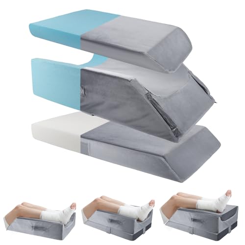 GJCrafts Coussin pour surélever Les Jambes, Coussin orthopédique en Forme de cale pour Les Jambes après Une opération (Genou, Hanche, Ligament croisé antérieur), Mousse à mémoire de Forme Souple