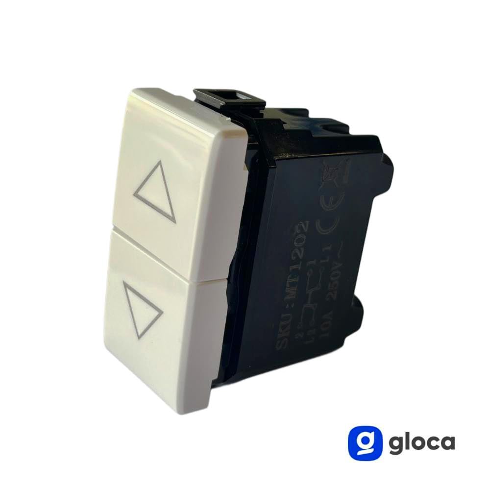 gloca Set 10 Pulsanti Doppi Saliscendi 1P+1P 10A 250V Compatibili Con Serie Matix