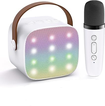 Image of SingStar Karaoke Speaker and Wireless Mic for Kids Toddlers Bluetooth Portable for Girls Boys Perfect Birthday Gifts Ages 4, 5, 6, 7, 8, 9, 10+ Years (Cream White)