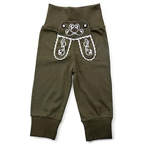 Schöneberger Trachten Couture Stoffen babybroek in lederhose design – babybroek met elastische band – meisjes & jongens…