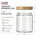 VITEVER 12 Pack Thick Glass Candle Jars with Bamboo Lids - 8 OZ, Bulk Clear Round Glass Candle Jars for Making Candles, Empty Food Storage Containers, Canning Jars for Spice, Powder, Liquid