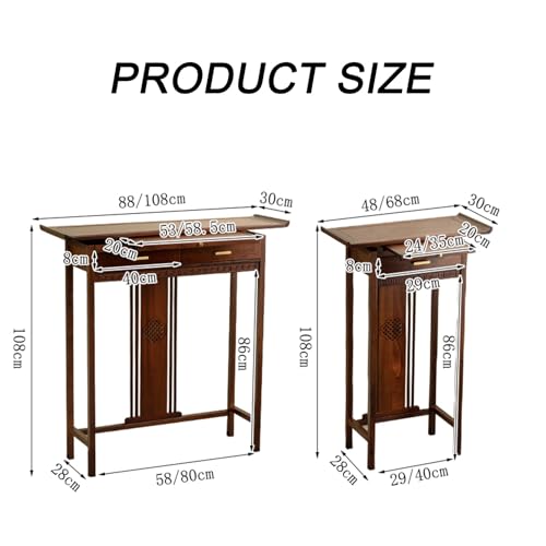 Table d'autel en bambou de 68 cm avec tiroir de rangement - 3