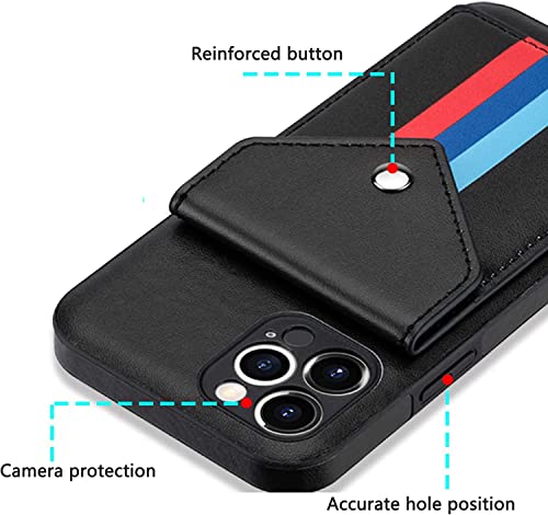 Étui iPhone 13 Pro antichoc ultra fin en cuir PU Svart