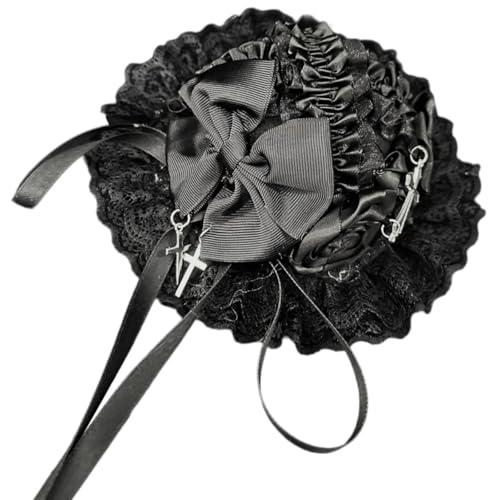 Ldabrye レディヘアクリップ Elagant Hairpin レース バレッタ コスプレ ヘッドドレス メイクアップパーティー 仮面舞踏会 ロゼットハット コスプレ