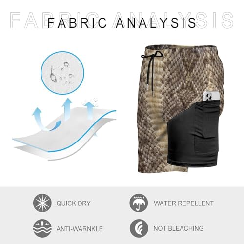 Snake Pattern Shorts Male Compression Liner Short Pants Sweatd Shorts Quick Dry Stretch Trunks Board Casual Bottoms3