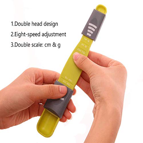 SweetHome 2 PCS Adjustable Measuring Spoon Double End Adjustable Scale Eight Stalls Measuring Spoon Measuring Dry and Semi-Liquid Ingredients Metering Spoon for Baking,Cooking,Sugar,Salt,Coffee,Powder