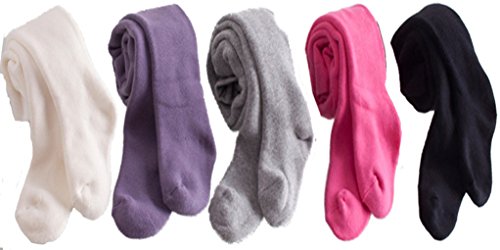 JELEUON 5 Pack Of Baby Toddler Girls infant Solid Color Cotton Tights Stockings Panties Leggings 3-4 Years