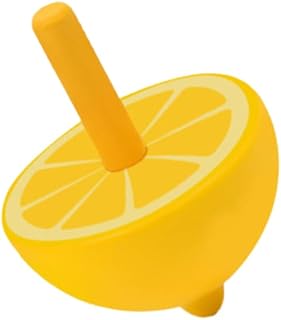 Kisangel Espiral de Fruta de Madera Mini Juguete Juguetes para Juguete para Parte Superior con Forma de Fruta muñecos Juguetes Juguete clásico Arriba Bambú Amarillo