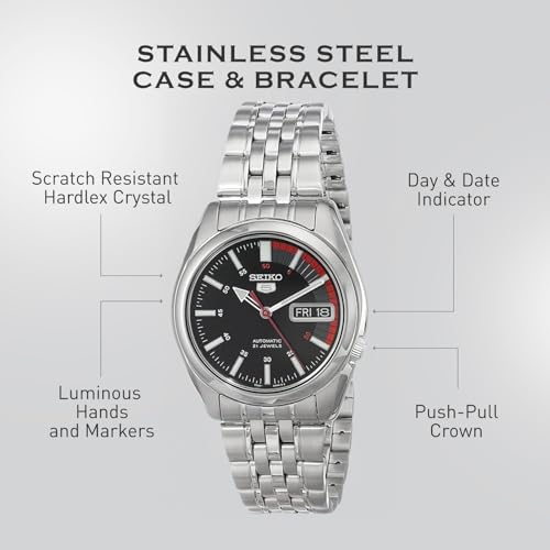 Image of SEIKO Automatic Watch for Men 5-7S Collection - with Day /Date Calendar, Luminous Hands, Stainless Steel Case & Bracelet