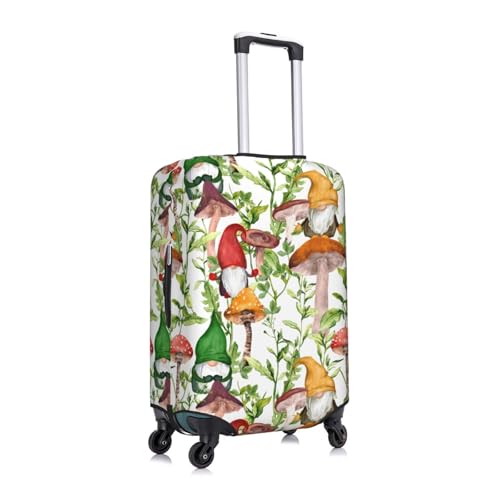 Mushrooms Gnomes Print Luggage Cover Washable Elasticated Suitcase Covers TSA Approved Stylish Dust and Scratch Resistant Case Protector for Kids and Adults3