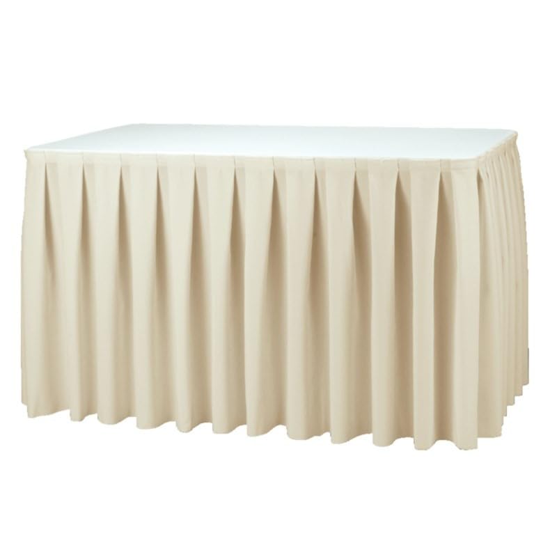 Table skirt - ecru pleated L410 x H73cm, tablecloth