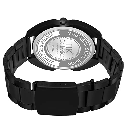 Image of IIK COLLECTION Watches for Men Round Numerical Dial |Analogue Quartz Movemnet Mens Watch|Long Battery Life|Stainless Steel Adjustable Bracelet Black Chain with Long Lasting Polish| Watches for Boys