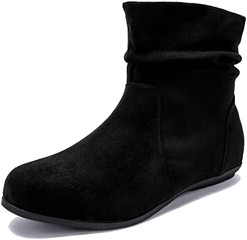 flat black winter boots