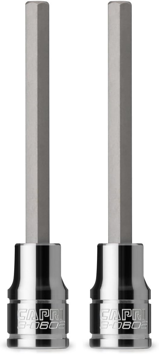 Capri Tools Long 7 mm Hex Bit Socket, 3/8-Inch Drive, Metric (Pack of 2)