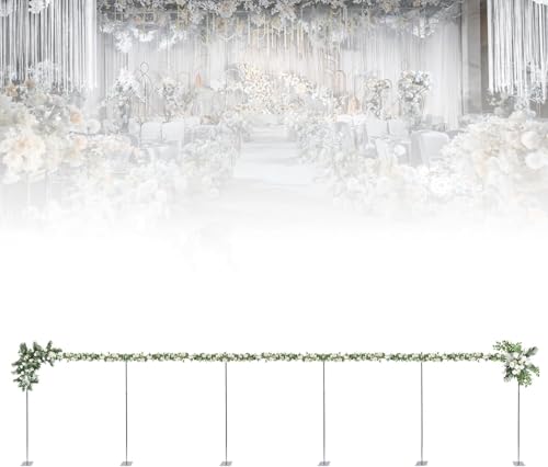 10 X 50 FT Backdrop Stand Pipe Kit, Heavy Duty Background Support System Curtain Frame Telescopic with Steel Base, Professional Backdrop Pipe Kit for Wedding Party Anniversary Decoration
