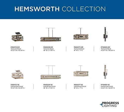 Progress Lighting Hemsworth Collection 4-Light Coastal Pendant Light Textured Black - Image 6