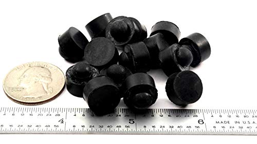 push-in rubber bumper tight-grip stem - fits 1434 hole - bumper is 1234 diameter 1434 height for use in 11634 panel thickness 4