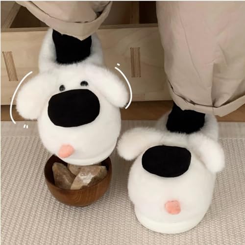 Dog Fuzzy Animal Slippers for Women & Men, Cute Fluffy Plush Warm Memory Foam House Slippers2