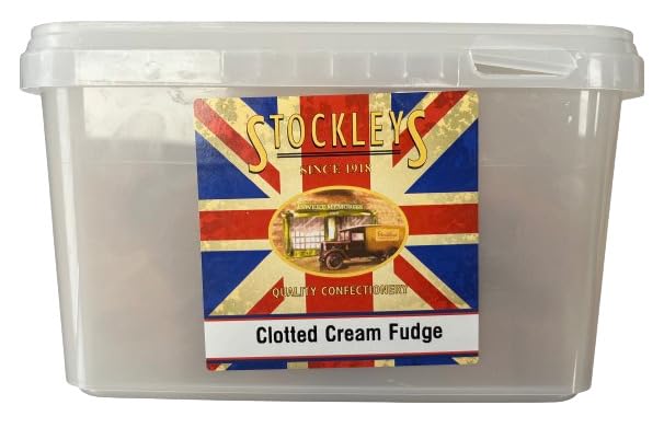 Stockley's Clotted Cream Fudge Tub - 2kg | Rich and Creamy Traditional Fudge | Bulk British Confectionery