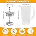 Mixing Pitcher for Drinks, 2 Quart/64oz Plastic Water Pitcher with Lid, Angled Plastic Blades and Adjustable Mixer Plunger for Juice, Tea, Milk, Beverage Container