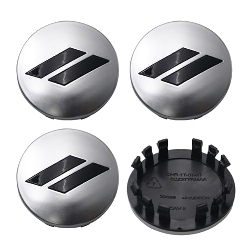 Forten Kingdom New Custom 4PCS 2 1/2 Inches 63mm // Slants Car Plastic Hub Wheel Center Cap Hubcaps Fit for 2017-2022 with 20 Inch Wheels 6CZ27DX8AA (Silver Black)