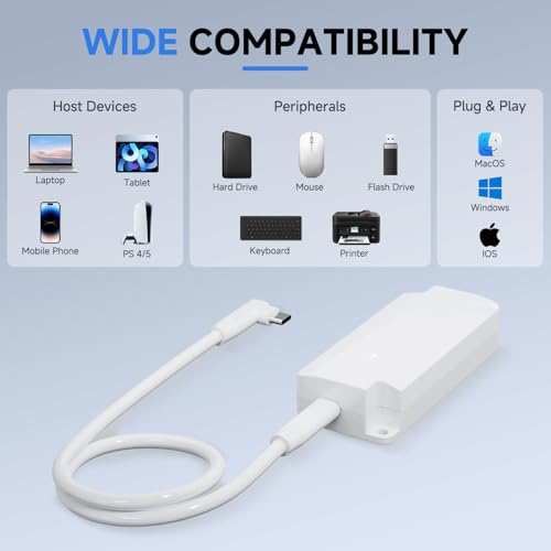 Convertisseur Gigabit PoE vers USB C pour smartphone et tablette