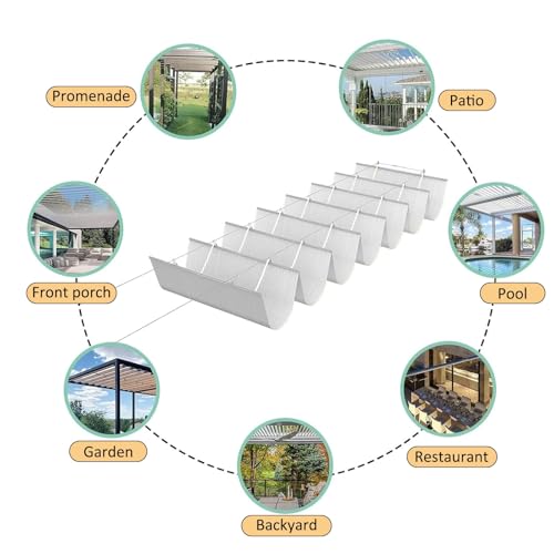Voile d'ombrage de remplacement anti-chaleur pour pergola rétractable de terrasse