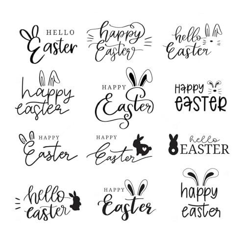 Sellos transparentes de silicona con sello de letras de Pascua, para álbumes de recortes, manualidades, tarjetas, grabado, álbum de fotos, decoración