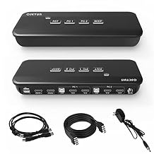 HDMI KVM Switch Dual Monitor, 2 Port KVM Switch Dual Monitor Keyboard Video Mouse Peripherals Switcher with 2 USB 2.0 Hub for 2 Monitors 2 Computers