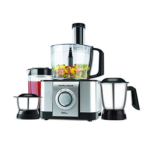 Morphy Richards Icon DLX Food Processor, (Silver, 1000 Watts)