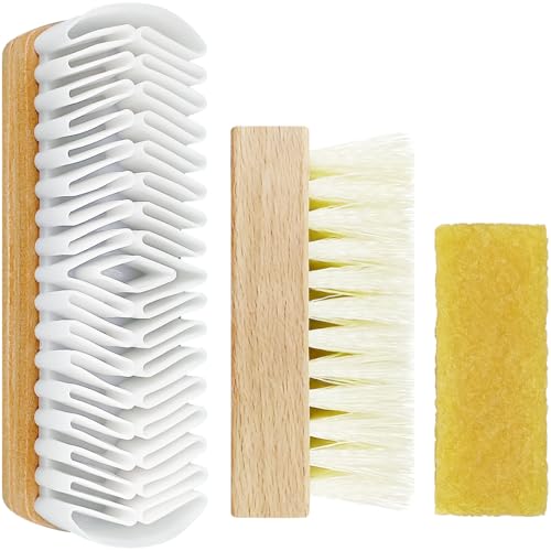 3Pcs Suede Shoe Brush and Eraser Suede Nubuck Cleaning Brush...